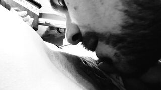 Dogging Oral Sex while boyfriend is at home