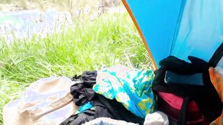 Exhibitionist Naked Hand Job Fucking and Jizzed at the River