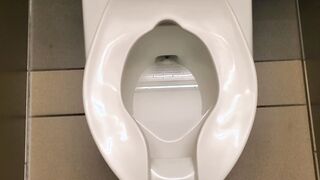 Silent pissing into sluts's restroom, because Guys's WC is closed...