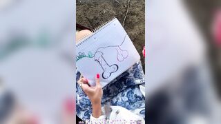 Bae Teenie Beauty NIKOLE NASH Squirts during Outdoor Art Session