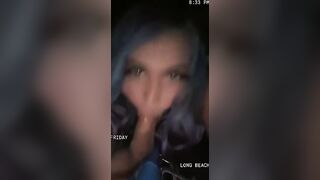 Blowing Cock on freeway into Huge Beach 