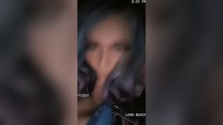 Blowing Cock on freeway into Huge Beach 