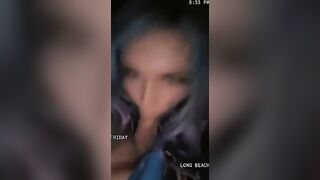 Blowing Cock on freeway into Huge Beach 
