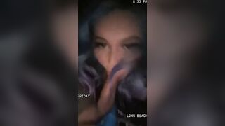 Blowing Cock on freeway into Huge Beach 