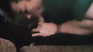BBW milf give hand job and blows penis