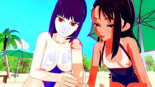 Don't Vibrator With Me Nagatoro San Cartoon: Nagatoro & Club President Sana Sunomiya Harem 3Some pov