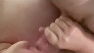 Close up HEAD licking tonguing hand job sex tape of Amazing morning screw