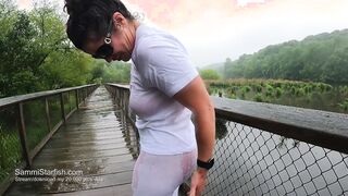 Soaking soak inside white pants