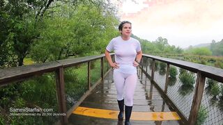 Soaking soak inside white pants