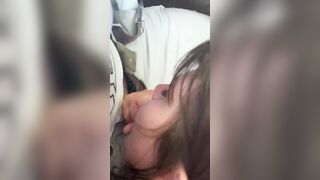 Outdoor Roadhead Deep Throat Gagging Swallows the Load