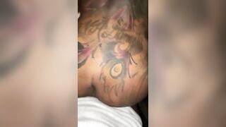 Thin black take penis into Hawaii on balcony