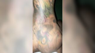 Thin black take penis into Hawaii on balcony