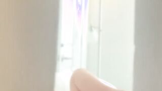 Caught the roommate masterbating while I showered stretched eagle snatch play