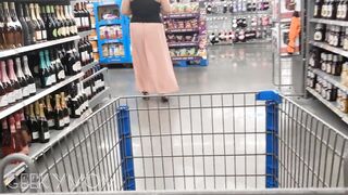 Walmart Flashing into a Sheer Skirt