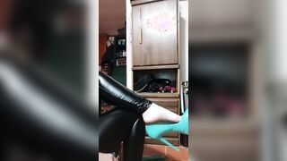 Ferralyn dangles her heels