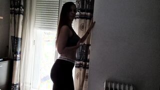 Modeling for a while and showing her melons