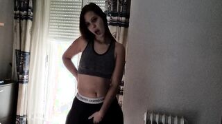 Modeling for a while and showing her melons