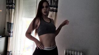 Modeling for a while and showing her melons