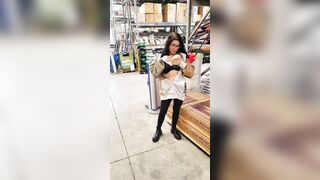 Flashing my snatch inside outside! At Kohls, and Lowe's! Ends with my snatch licked into garden department!!