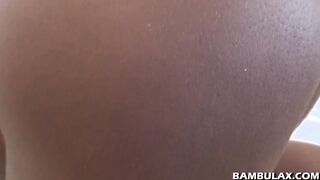 Long white dick cum into black tight snatch and cumshot