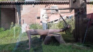 Blonde sub bound and dig hard bondage