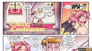 Taking Confession - Virgin Naive Teenager and the Church Priest // Long Titted Teens