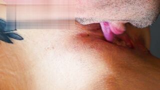 close-up. slowmo. cunt boned. cum on vagina