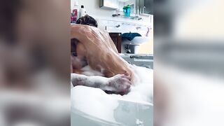 Kinky MILF gets covered inside bubbles and soaped up to plowed
