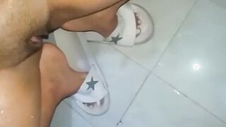 asks her friend to urinate her body and she combs so super sexy huge peeing on the floor