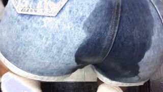 huge piss into the pantyhose of this school girl inside her adorable shorts