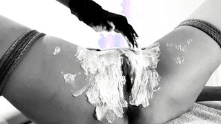 Kinktober day 15 - SHAVING KINK: Bound her up, bald her twat and made her squirt: Bdsmlovers91