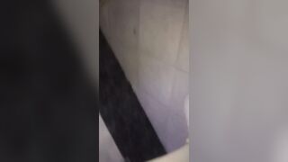 inside Hottie pantyhose pees on the floor of a barbershop almost gets caught