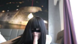 Turned On bimbo blows 2 HUGE COCKS! Vibrator MFM 3some and LONG CREAMPIE. Deep Throat - White Mallow