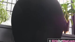 Girls Out West - Unshaved ginger licked by Goddess big boobed blonde