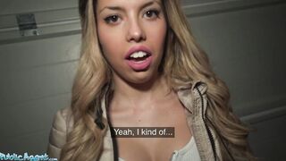 Outside Agent Lost Spanish Sexy Macarena Lewis Plowed into Garage