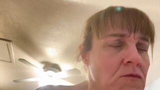 Old Marie rides him and cuming on him then gets flipped over and filled with cum!