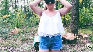 Deep ANAL into woods - long cock inside tight booty & CUMSHOT