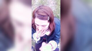 Outside sucking off -street