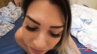 Breaking the booty of the blonde Melody Antunes at home!