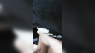 Bitch with smeared mascara give a sloppy head before getting cum into her mouth.