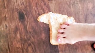 Food Stomp Custom Bread Barefoot High Heel Wedge Female Domination Fan Order