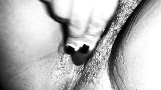 Lusty at work, so I squirted at my desk (B&W)