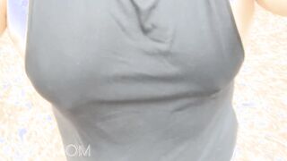 Park trail mom flashing showing side boob and stripping naked