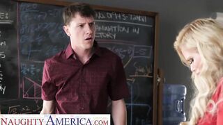 Sexsual America - Huge tit teacher Casca Akashova fucks school girl on desk after a bad breakup