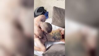 New titted 1st plowed cumshower - stroking big dick, butt plowed, titty pounded, hard butt to vagina fuckdoll