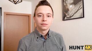 HUNT4K. Christmas mood causes hunter to pay for sex with friends beauty girlfriend
