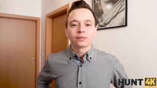 HUNT4K. Christmas mood causes hunter to pay for sex with friends beauty girlfriend