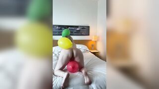 Birthday balloon long boob bouncing
