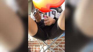 Lusty Lightskin Masturbates Outdoors While Smoking