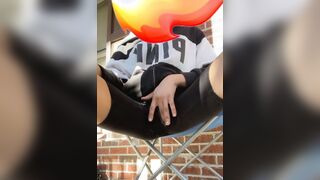 Lusty Lightskin Masturbates Outdoors While Smoking